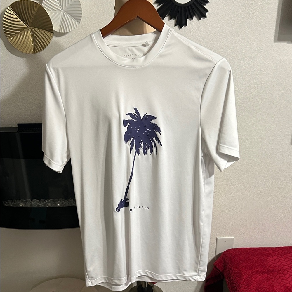 Perry Ellis Dress Silky Palm Tree Design